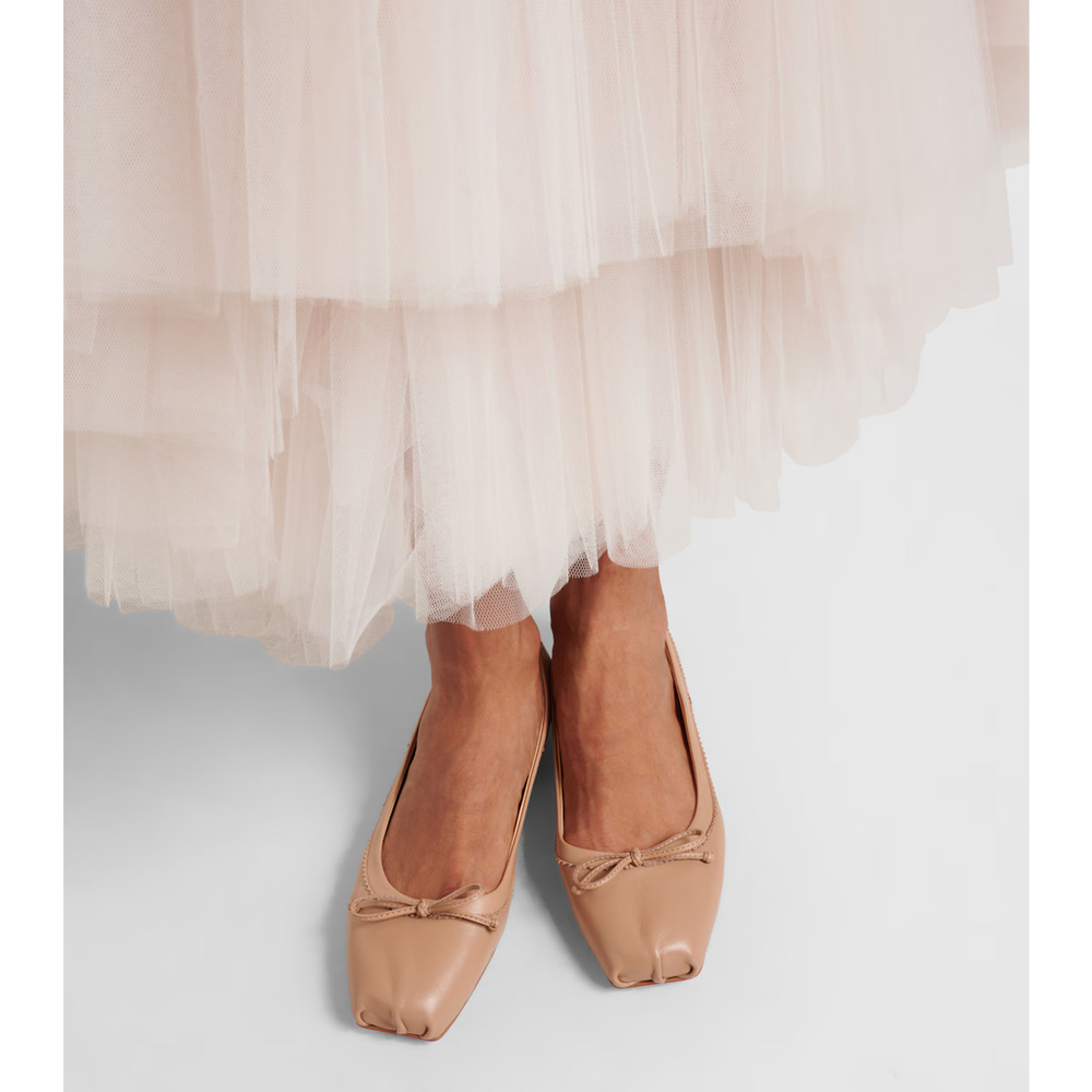 Christian Louboutin Mamadrague Flat Nude Blush Beige Nappa Ballet Ballerina 40 - Picture 5 of 16